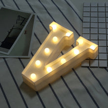 Load image into Gallery viewer, Luminous LED Letter Night Light Creative 26 English Alphabet Number Battery Lamp Romantic Wedding Party Decoration
